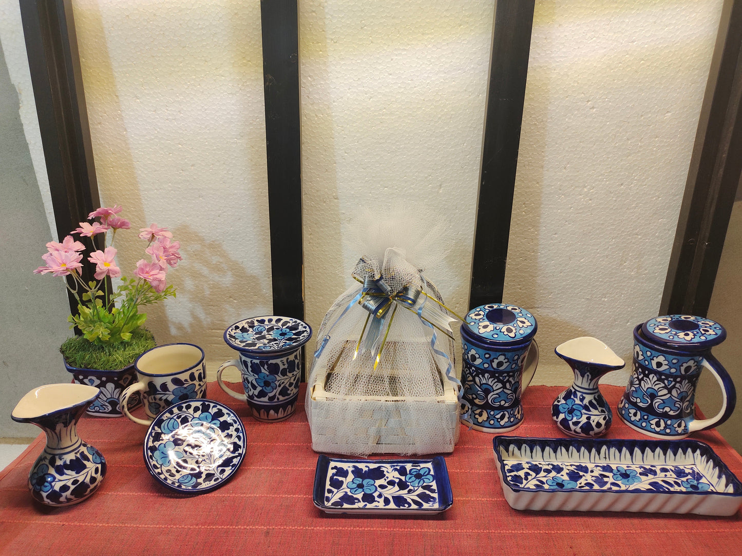 Ceramic Handmade Customized Cover Mugs with serving Dish and Elegant Vases Gift Box🎁