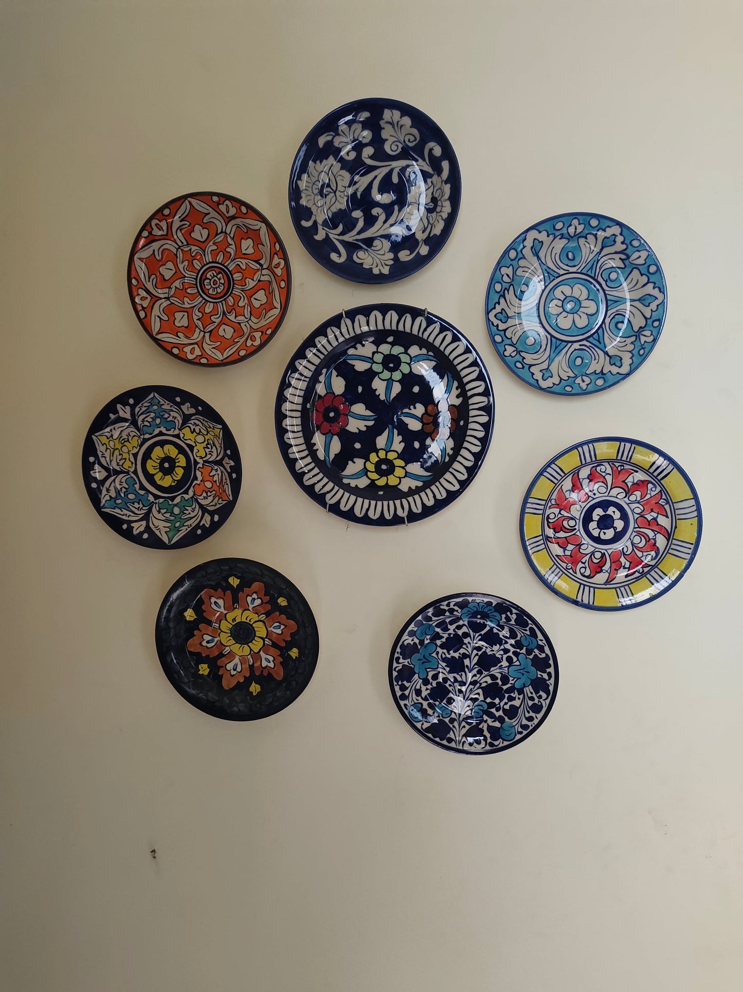 Ceramic Handmade Plate Set | Calligraphy Wall Art | Wall Art | 8 pcs set