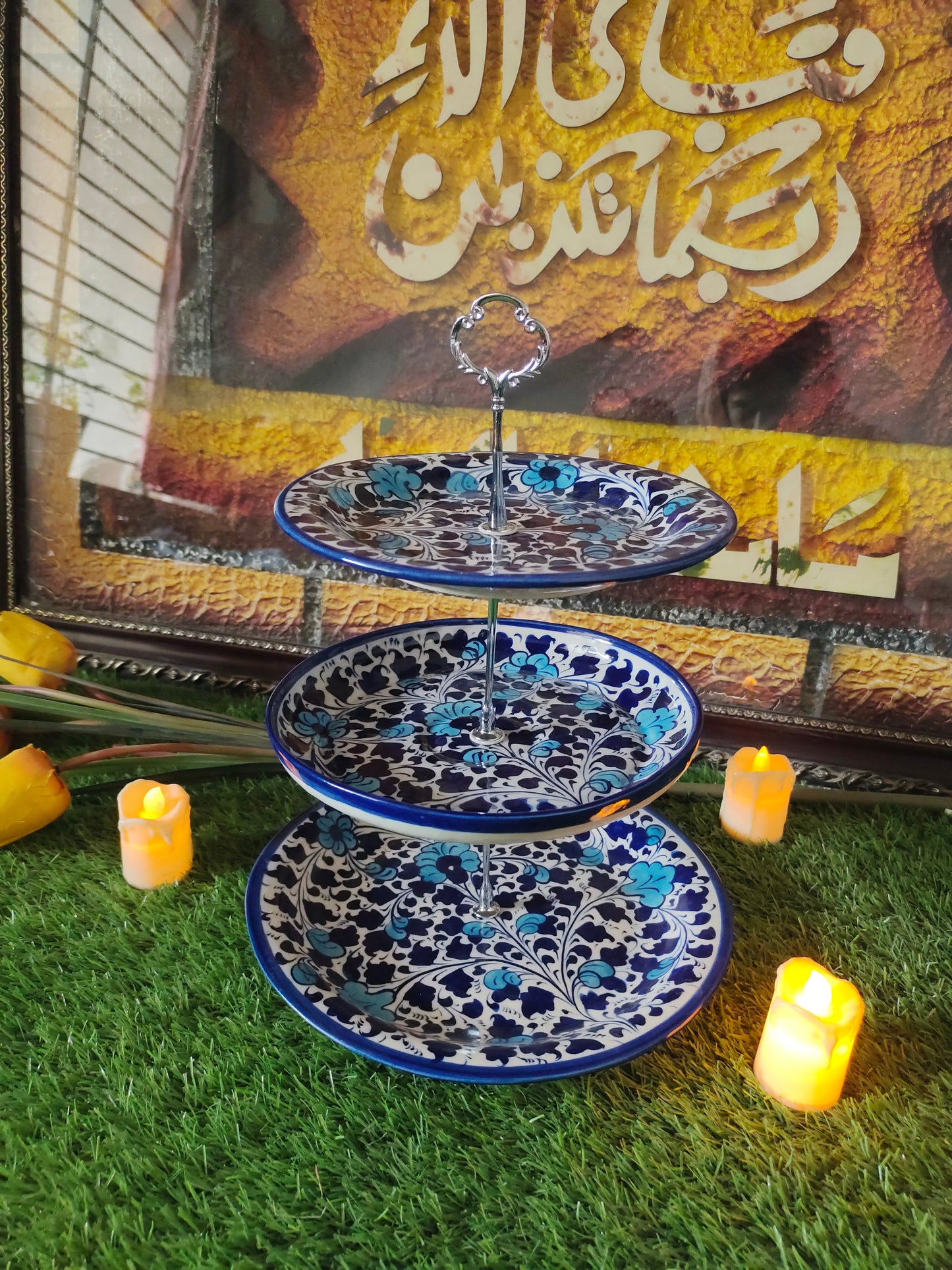 Ceramic Handmade Customized 3 Tires Cake Set | Multani Design