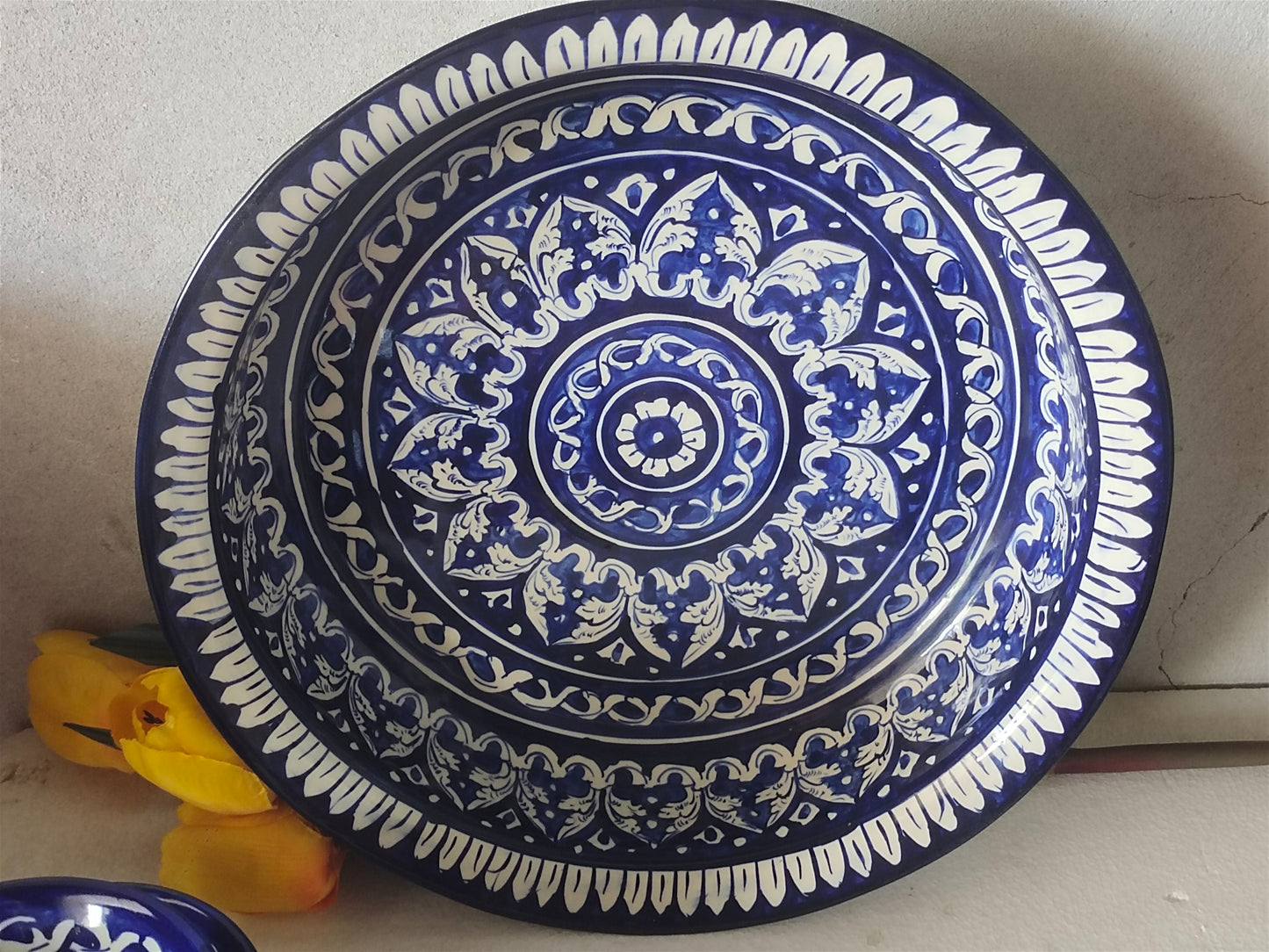 Ceramic Handmade Gauri Fruit Bowl | Large Size 15 inch | Deep 3 inch