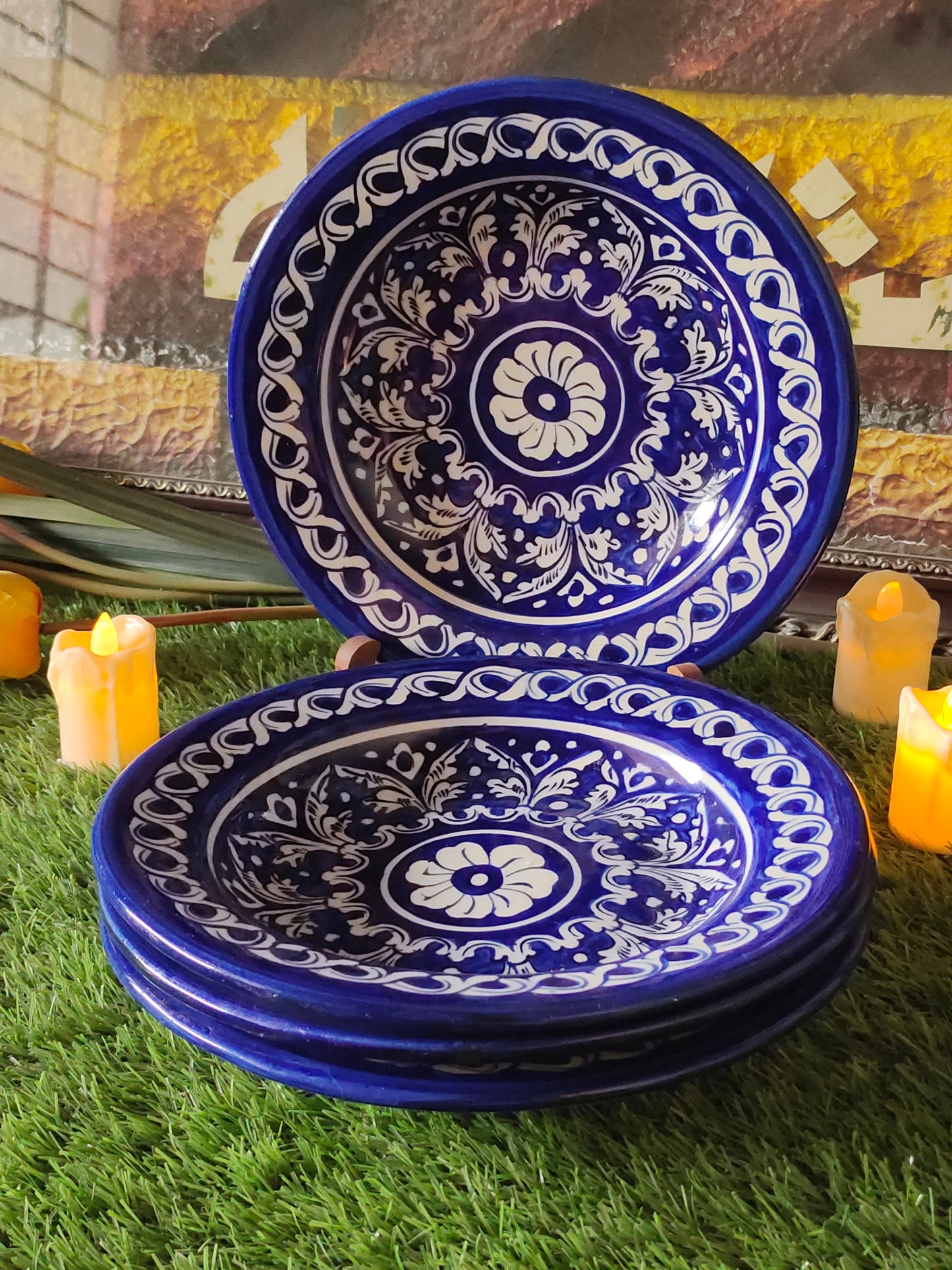 Ceramic Handmade Deep Plates | Size 09 inch | Design Ghauri