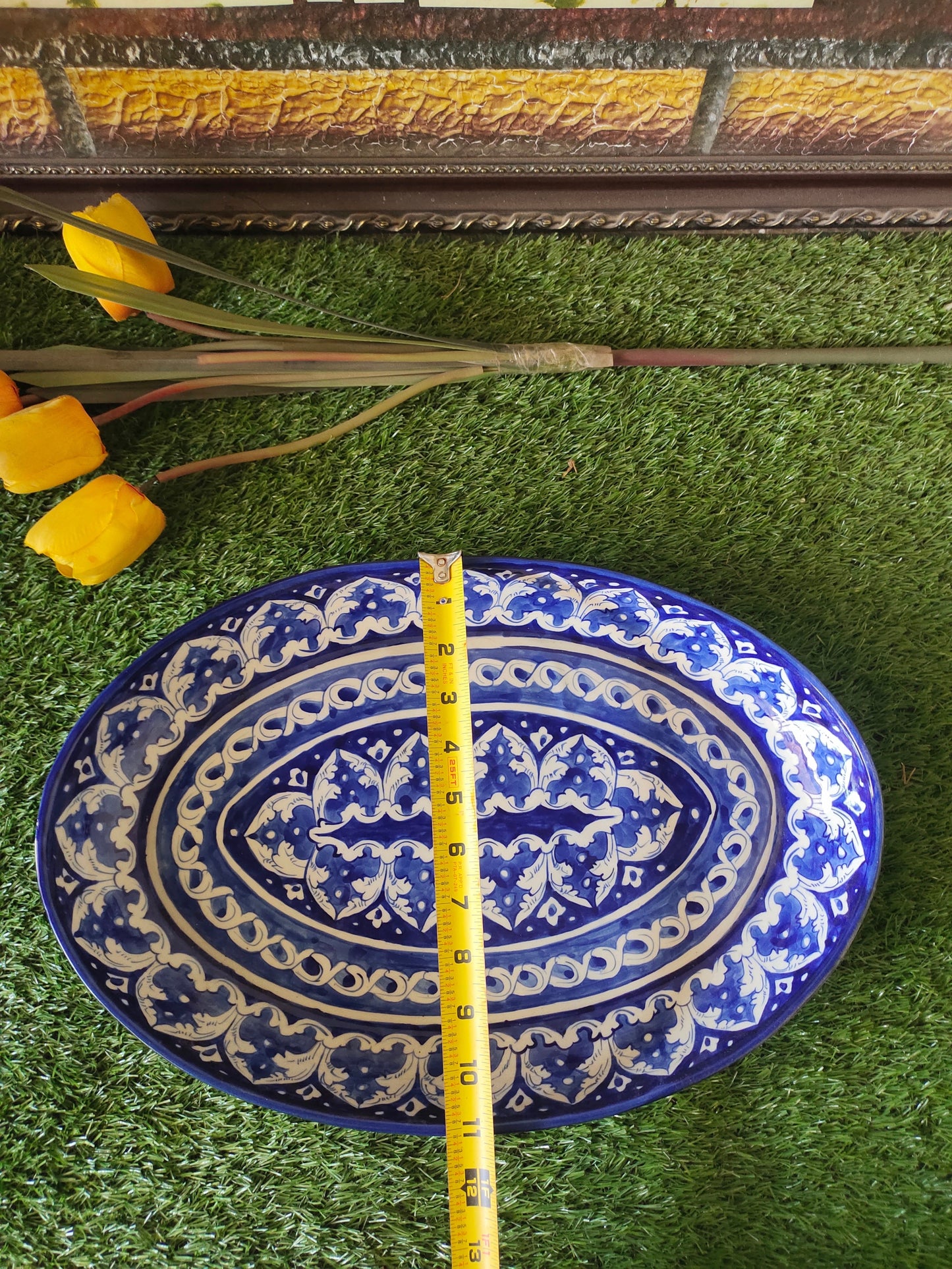 Ceramic Handmade Oval Rice Platter | Size Large 16 inch