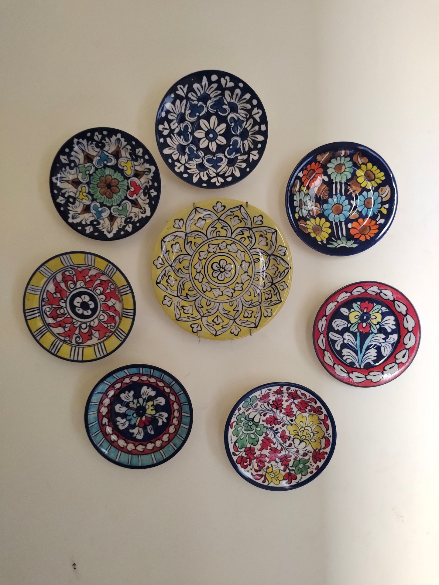 Ceramic Handmade Wall Hanging Art | Wall Art | 8 Pcs Set
