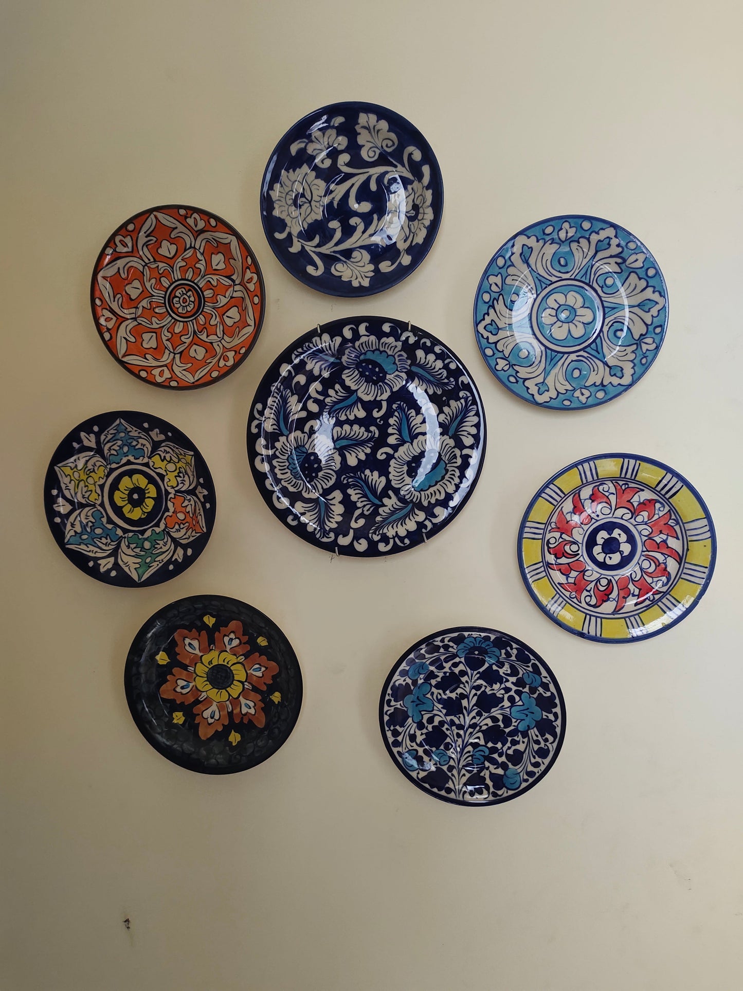 Ceramic Handmade Plate Set | Calligraphy Wall Art | Wall Art | 8 pcs set