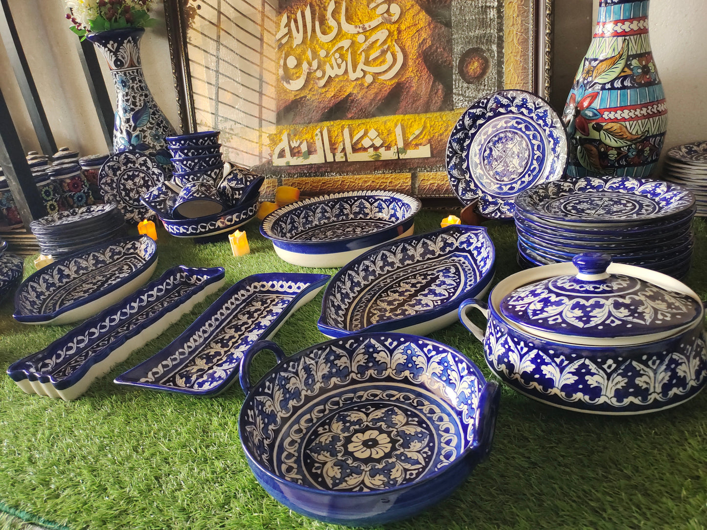 Ceramic Handmade Dinner Set | 10 Men Set | 40 Pcs | Ghauri Design