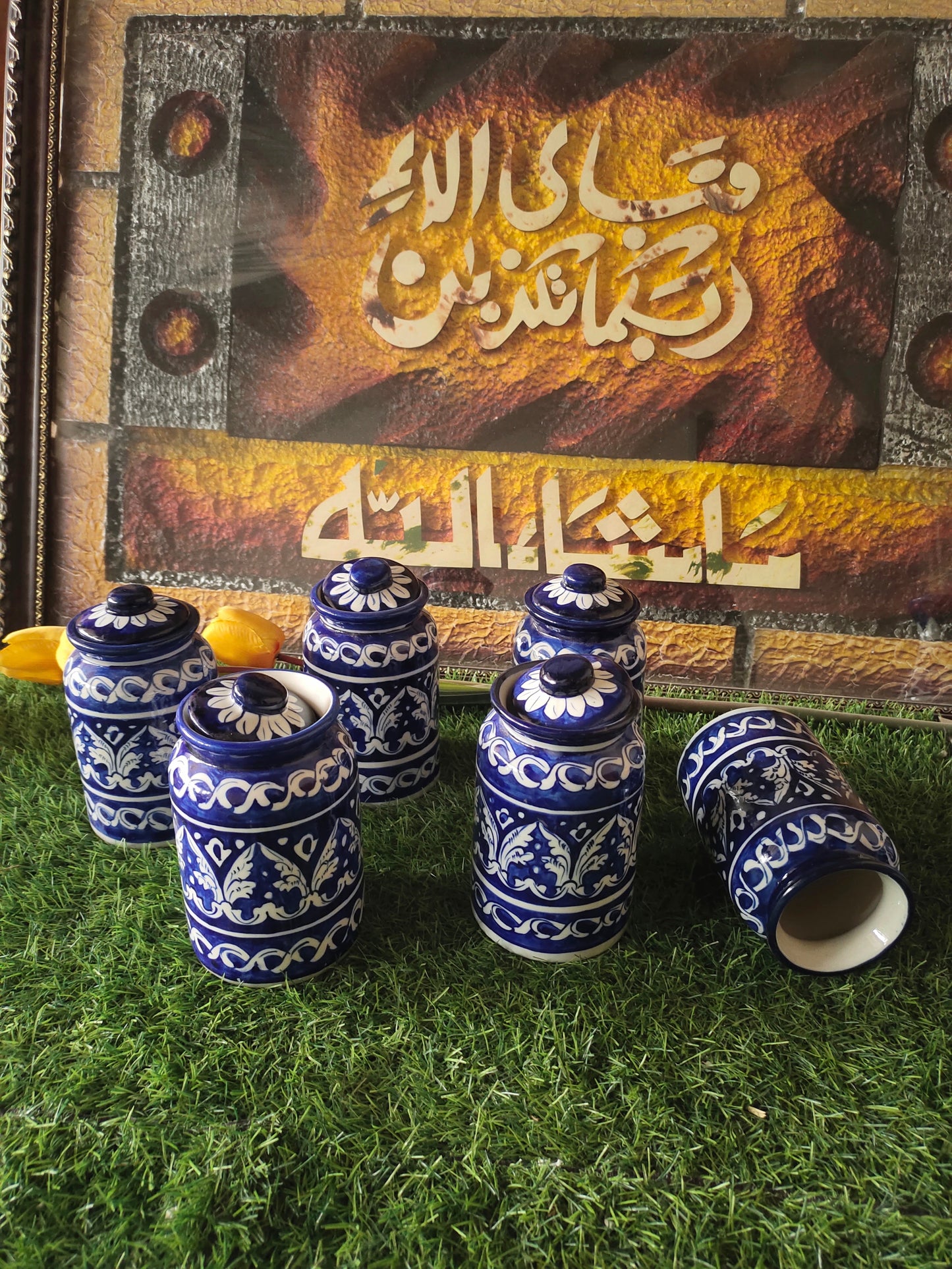 Handmade Cover Jar| Spice Jar | Pickle Jar | Size 6-7 inch approx.