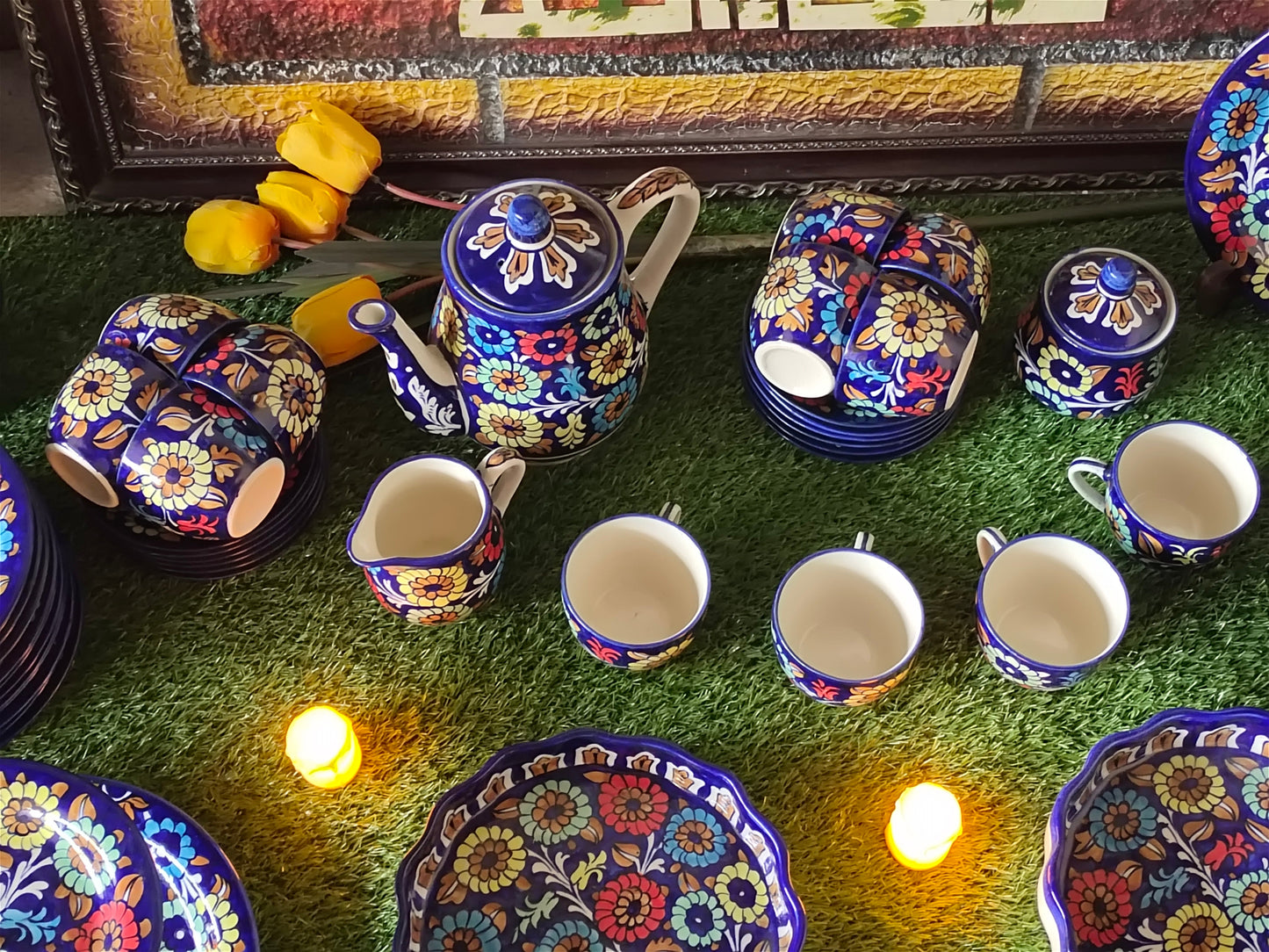 Ceramic Customized Dinner Set Handmade | 12 Person Servings | J Design | Total 56 pcs