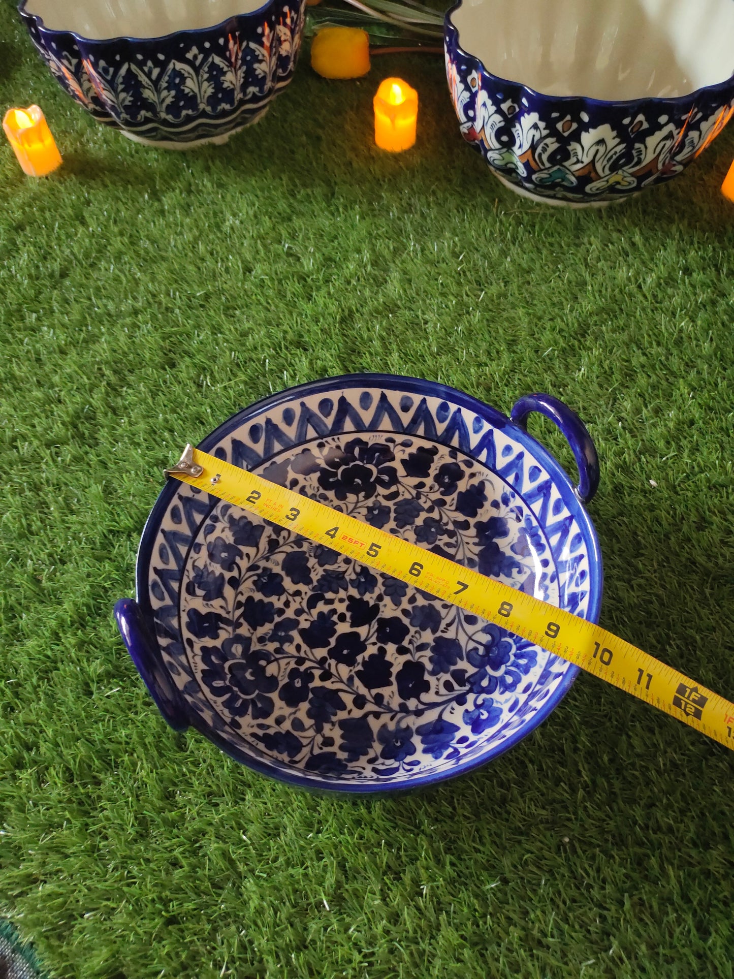 Ceramic Handmade Handle Karahi Serena | Size 10 inch
