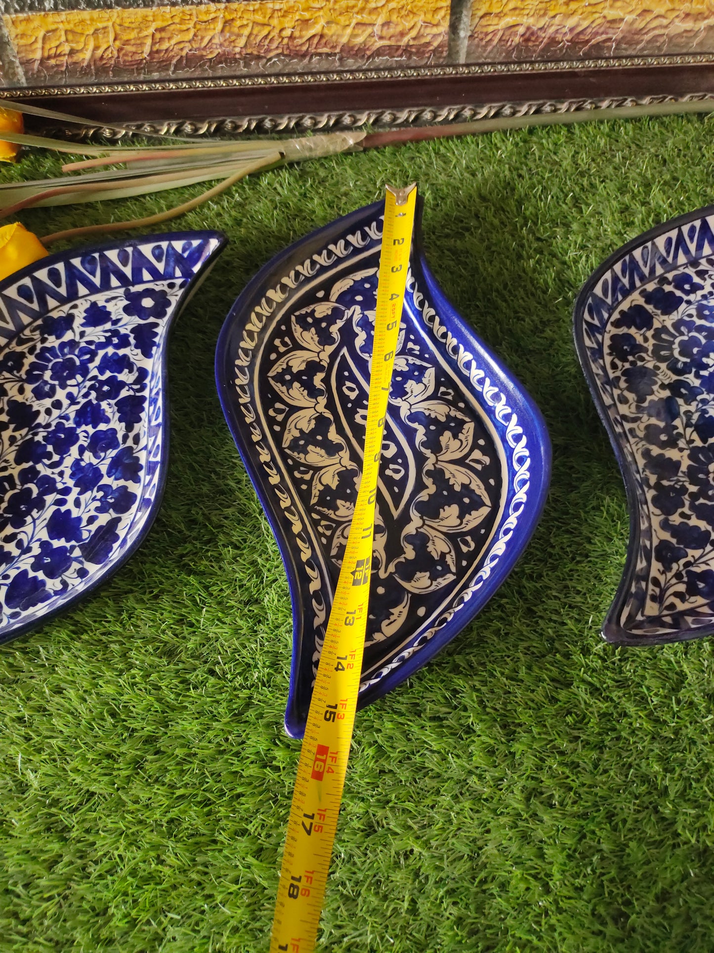Ceramic Handmade Leaf Platter Dish | Size 16 inch