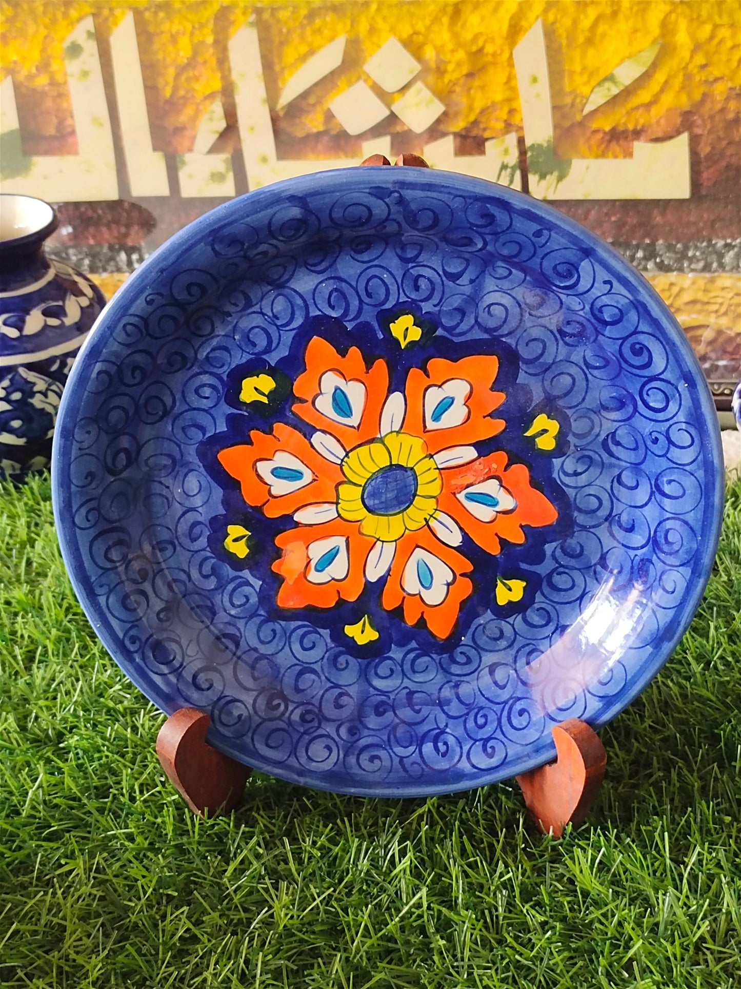 Handmade Ceramic Half Plate (Size 08 inch) | Wall Art | Wall Decor