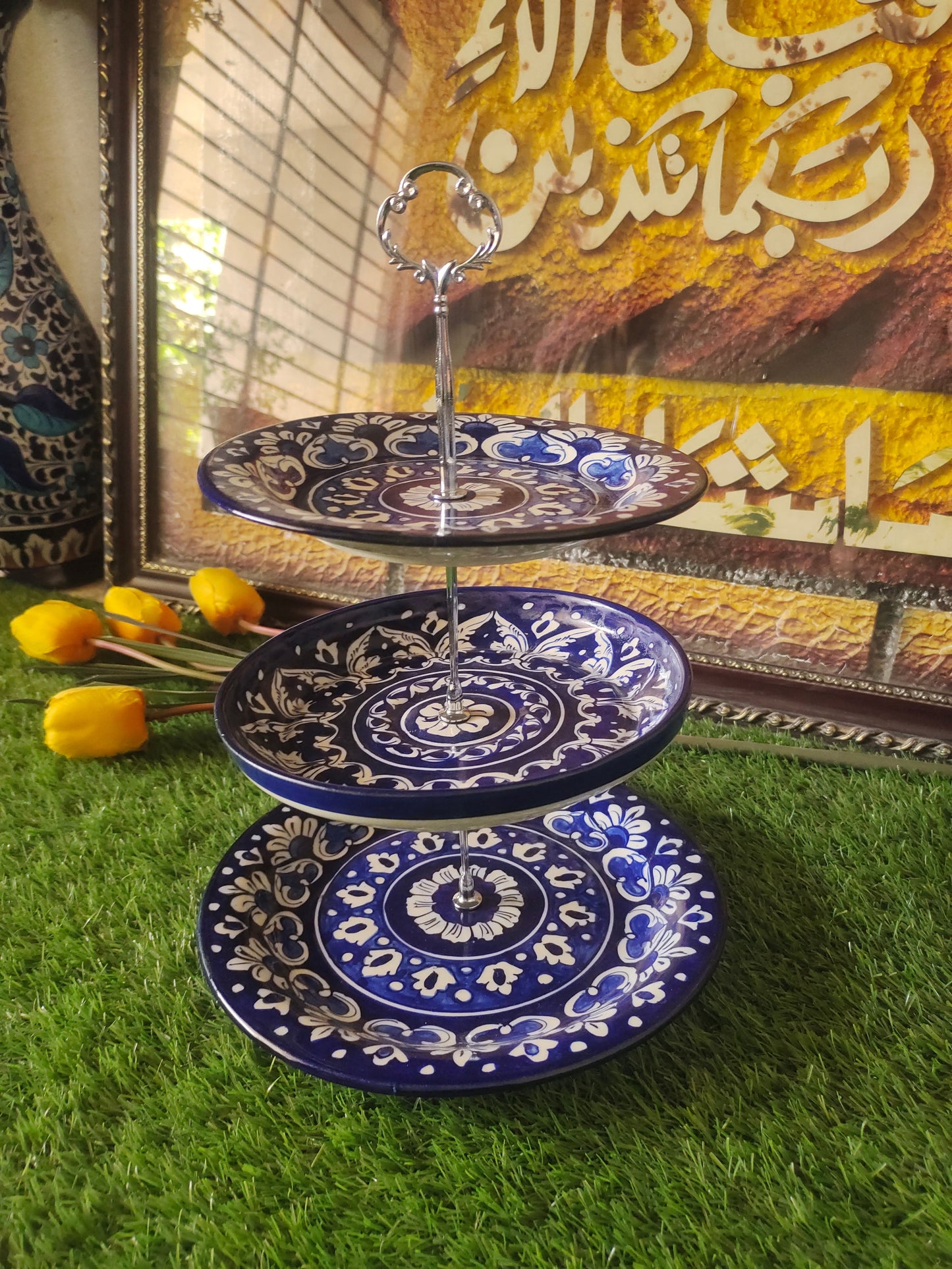 Ceramic Handmade 3 Tires Cake Set | Organizer |