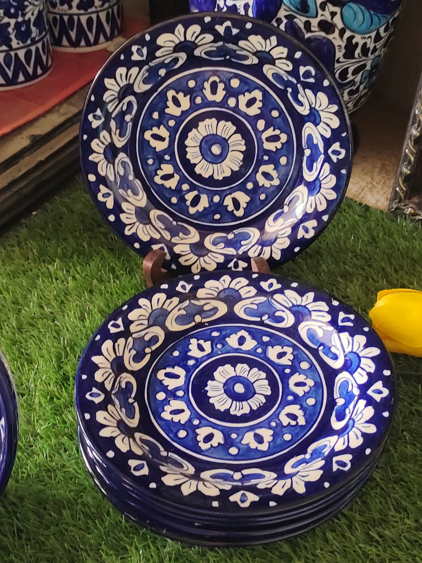 Ceramic Handmade Dinner Set |6 Men Set | Qty 49 pcs | Khaadi Blue Design