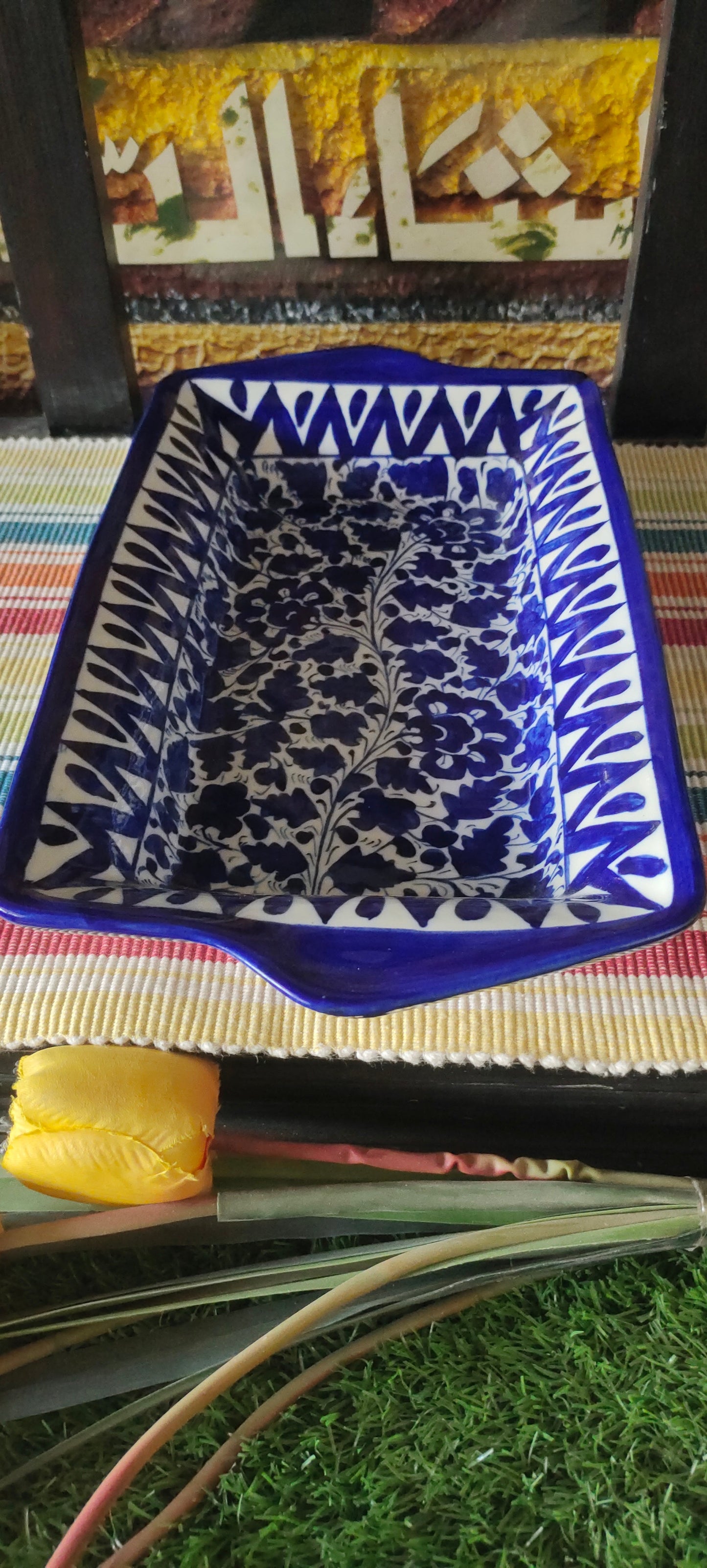Ceramic Handmade Serving Deep Dish Platter Serina Design | Size 13 *8 inch