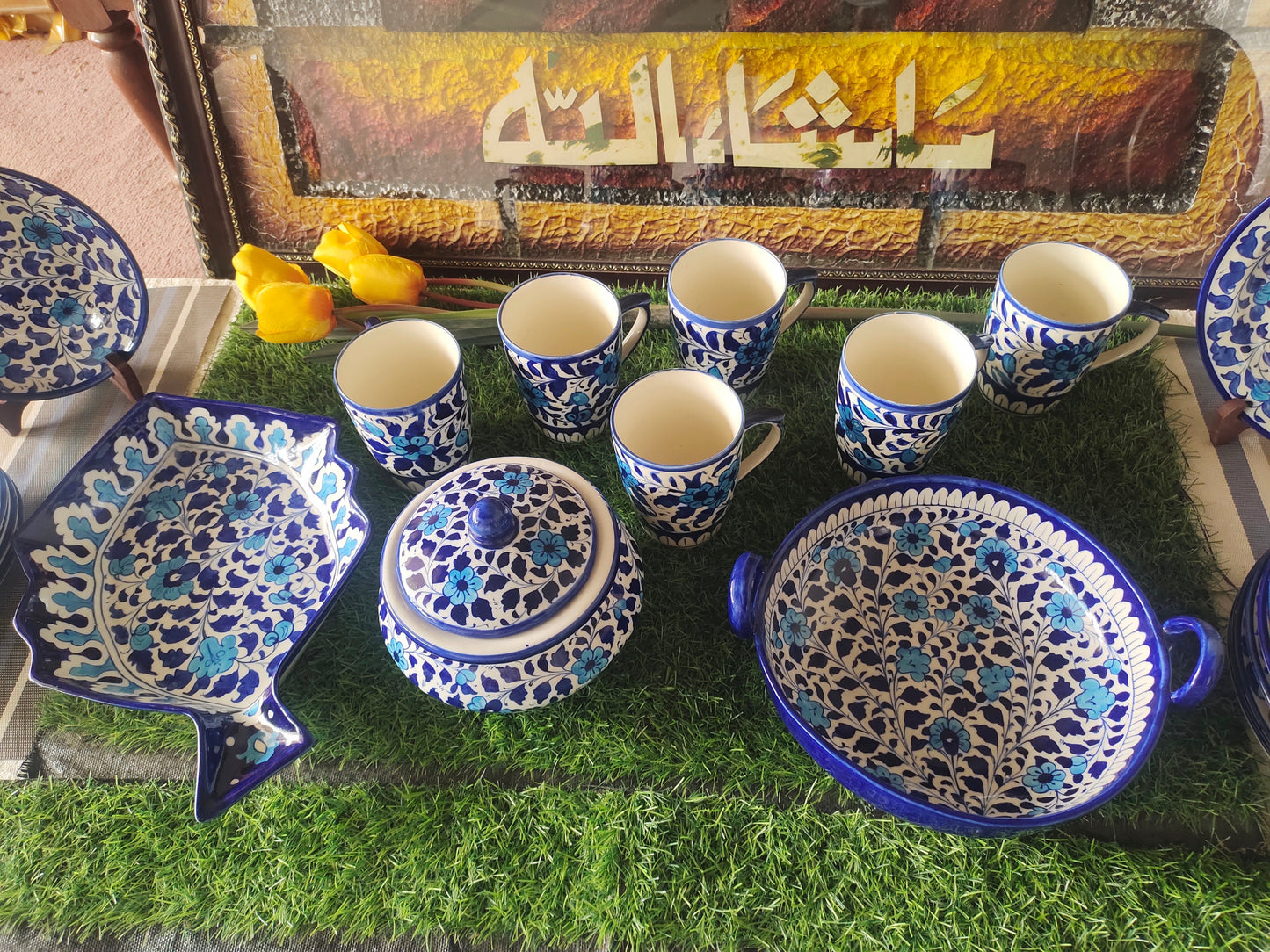 Ceramic Handmade Dinner Set | Multan Design | Quantity 21 Pcs | Bundle Deals