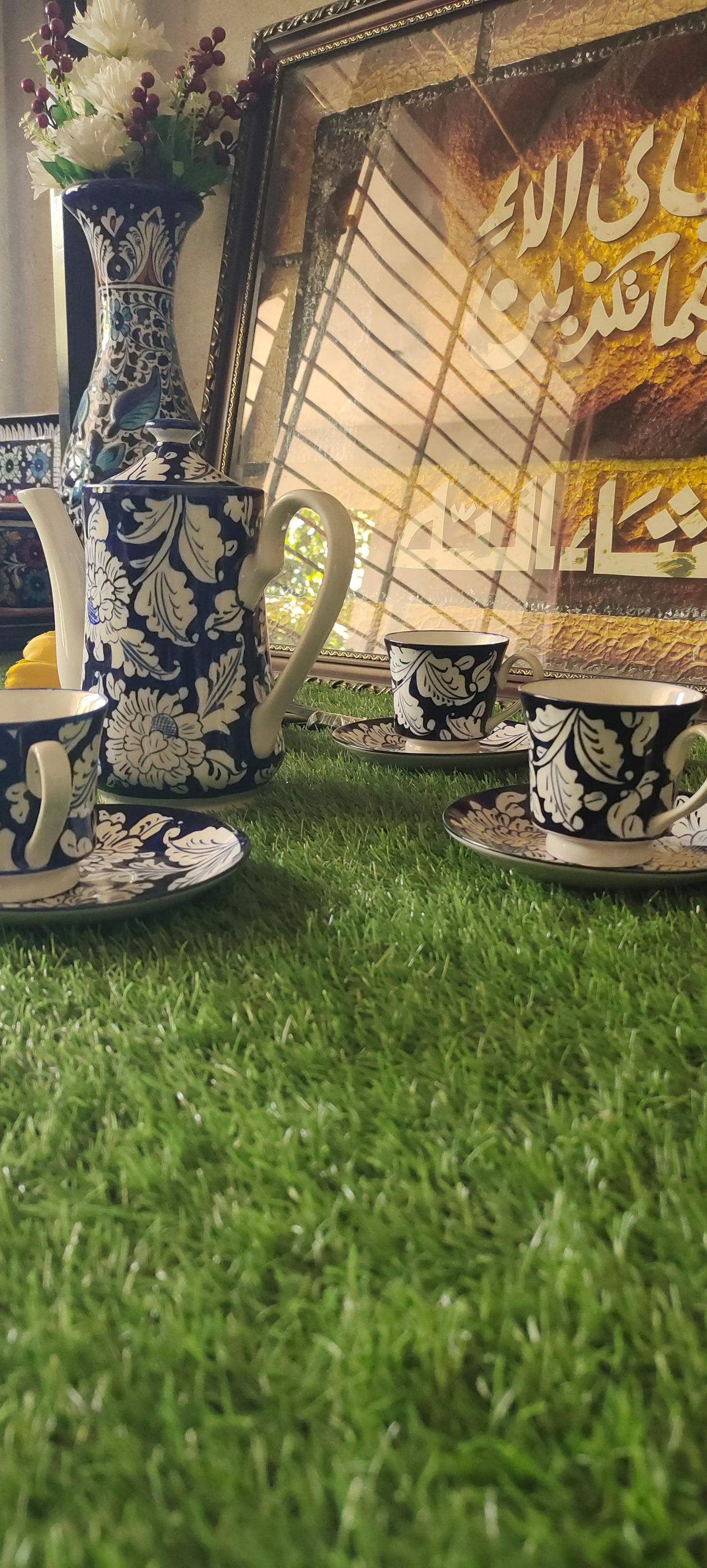 Ceramic Handmade Kahwa Set Complete | 13 Pcs |