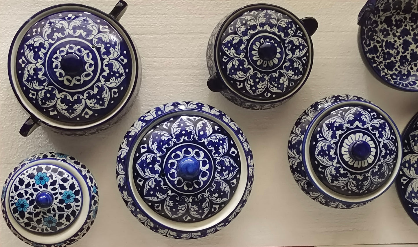 Ceramic Handmade Handies & Pots with Cover - Large Size 8 inch