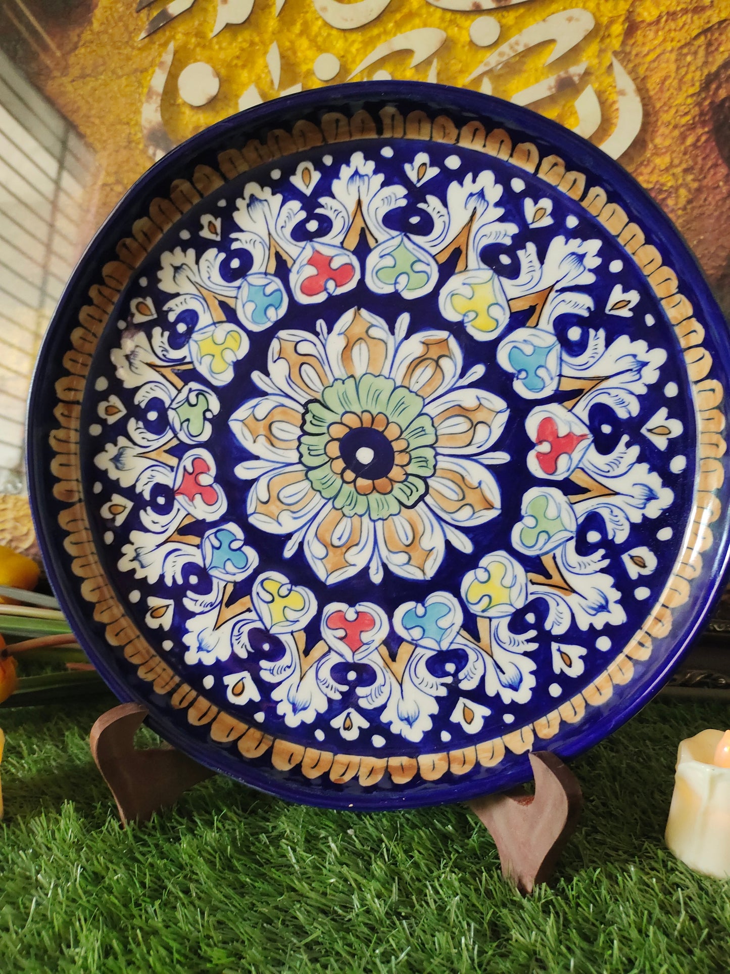 Ceramic Handmade Pizza Platter Dish | Size 12 inch | TRD Multi Design