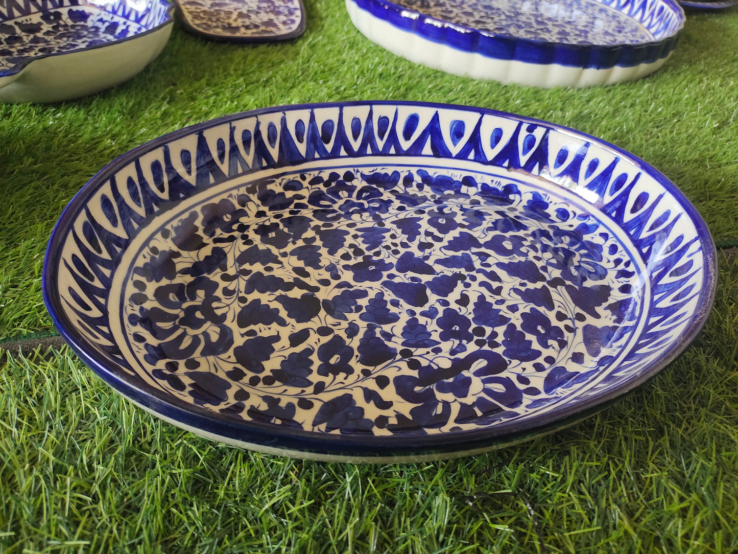 Ceramic Handmade Deep size Oval Serena Rice Platter | Size 13 inch
