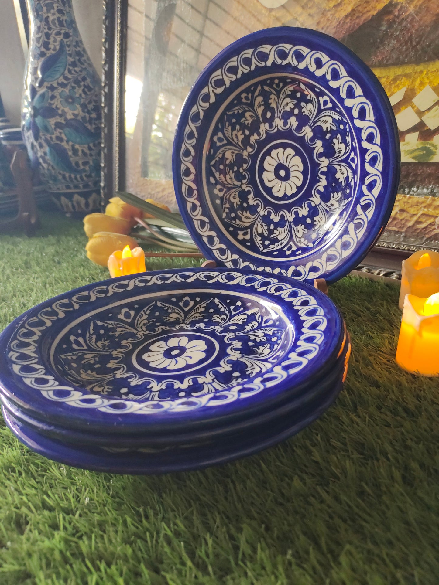 Ceramic Handmade Deep Plates | Size 09 inch | Design Ghauri