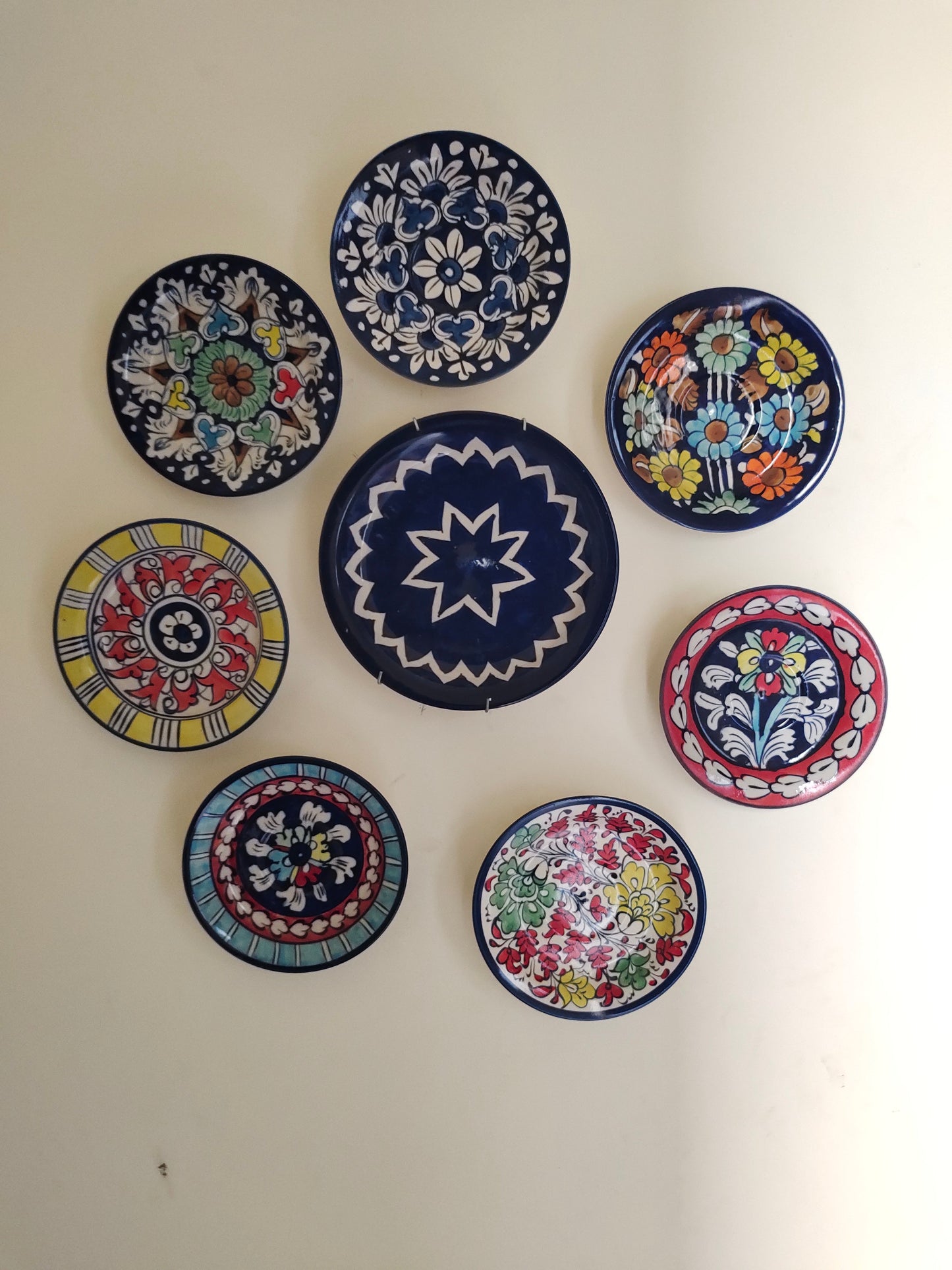 Ceramic Handmade Wall Hanging Art | Wall Art | 8 Pcs Set