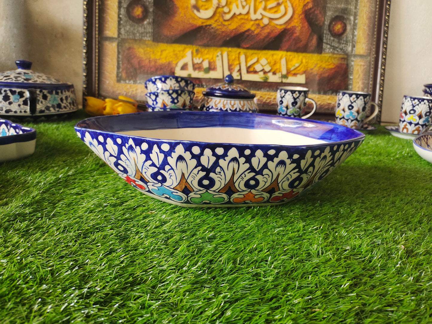 Ceramic Handmade Fruit Bowl Multi TRD | Size 15 inch