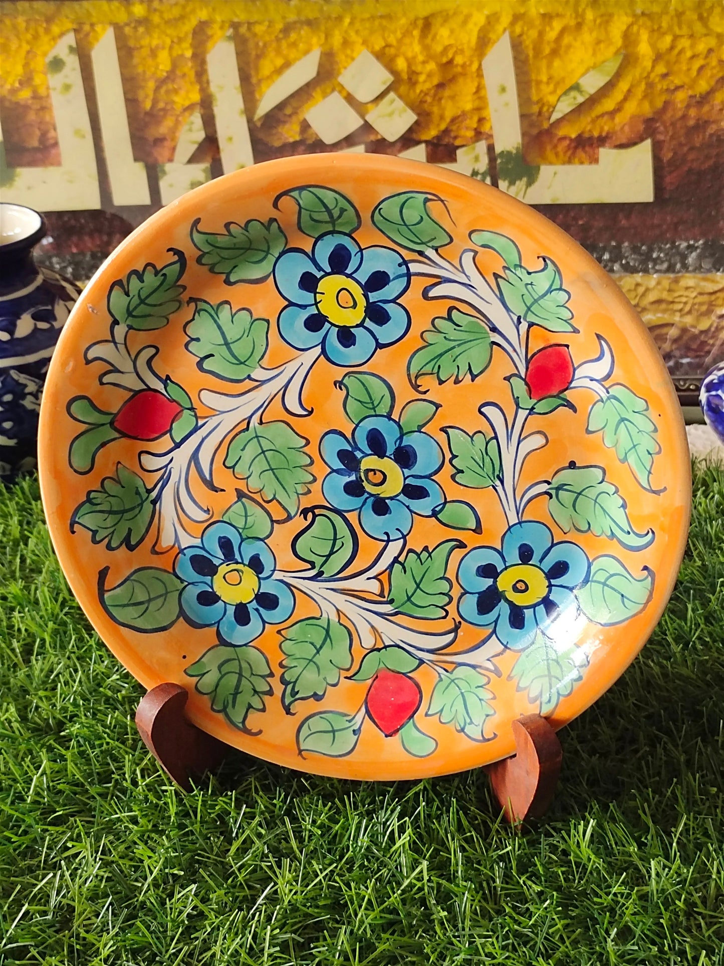 Handmade Ceramic Half Plate (Size 08 inch) | Wall Art | Wall Decor