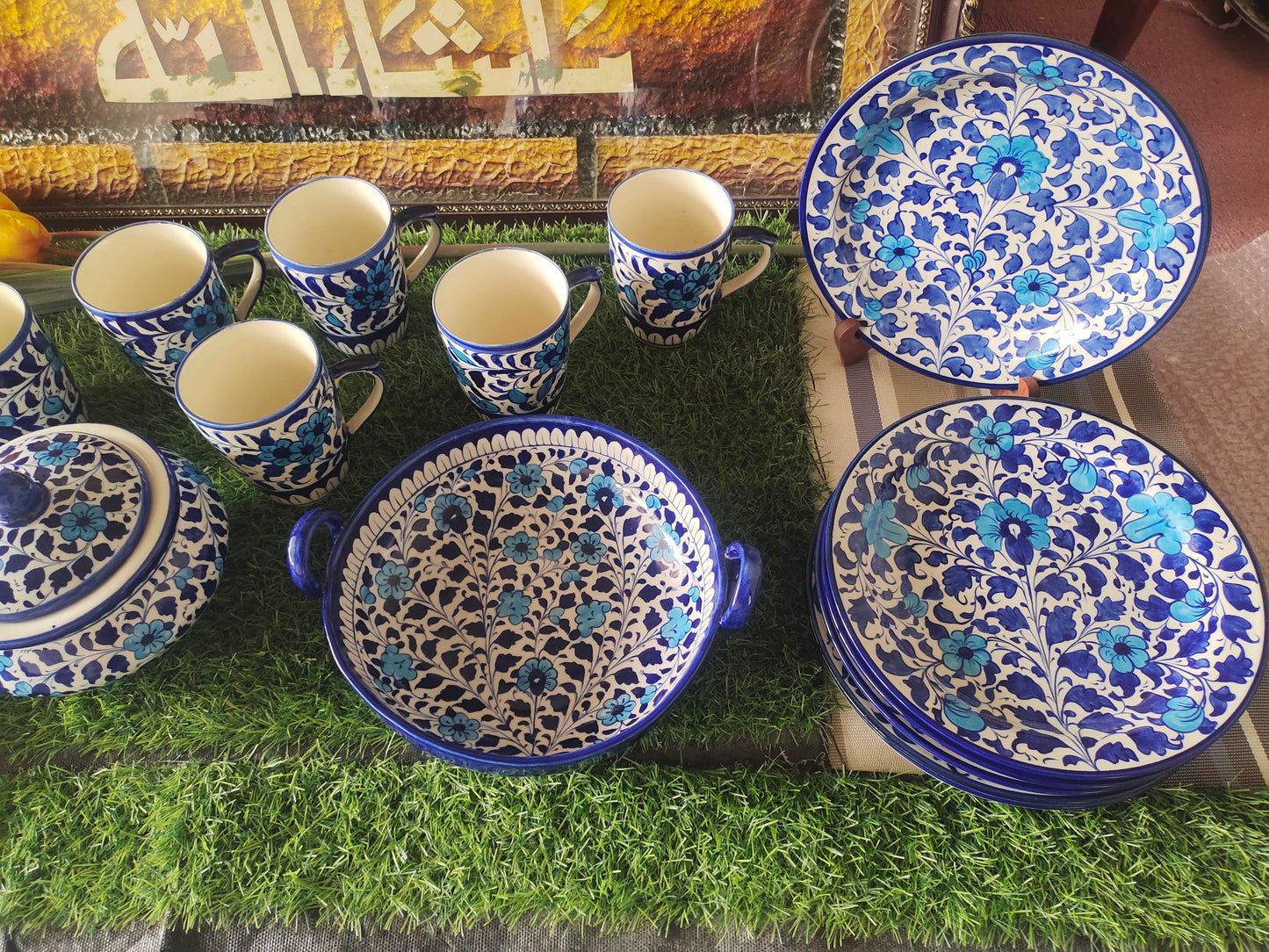 Ceramic Handmade Dinner Set | Multan Design | Quantity 21 Pcs | Bundle Deals