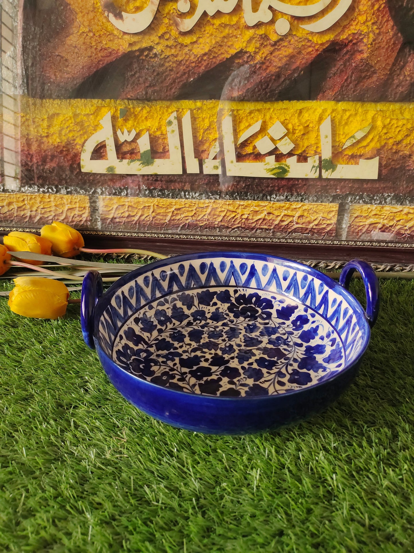 Ceramic Handmade Handle Karahi Serena | Size 10 inch