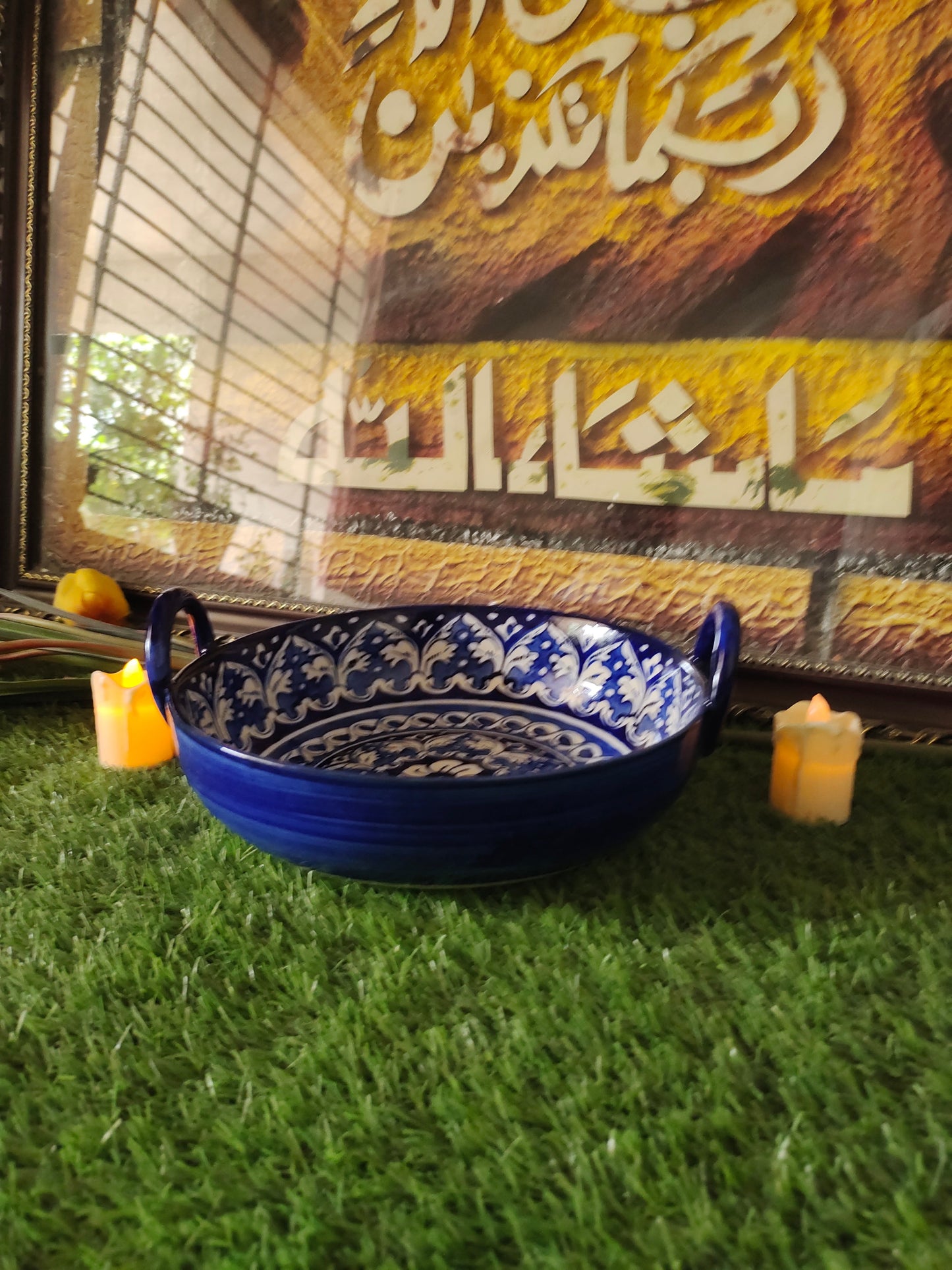 Ceramic Handmade Handle Karahi | Ghauri Design | Size 10 inch