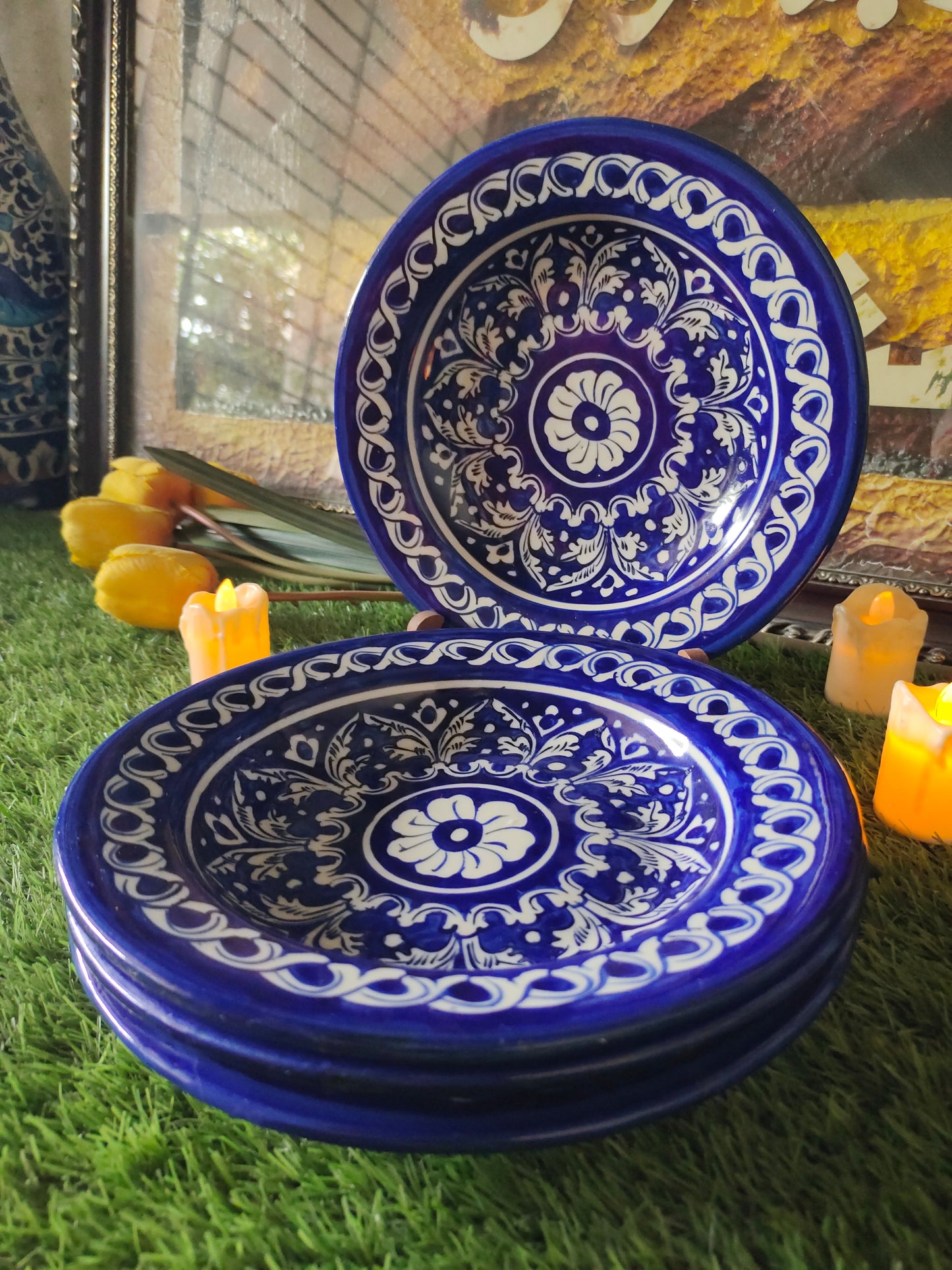 Ceramic Handmade Deep Plates | Size 09 inch | Design Ghauri