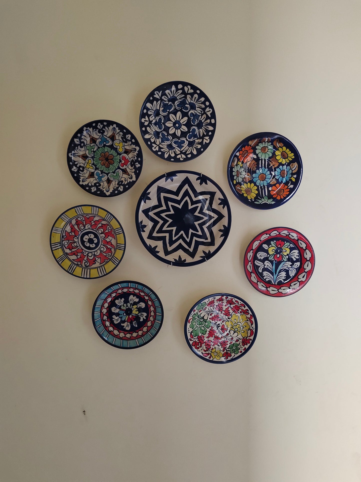 Ceramic Handmade Wall Hanging Art | Wall Art | 8 Pcs Set