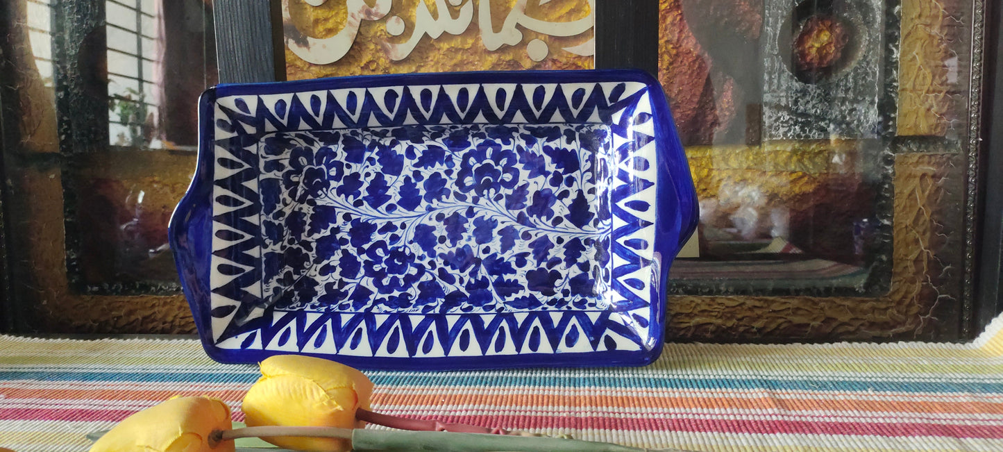 Ceramic Handmade Serving Deep Dish Platter Serina Design | Size 13 *8 inch