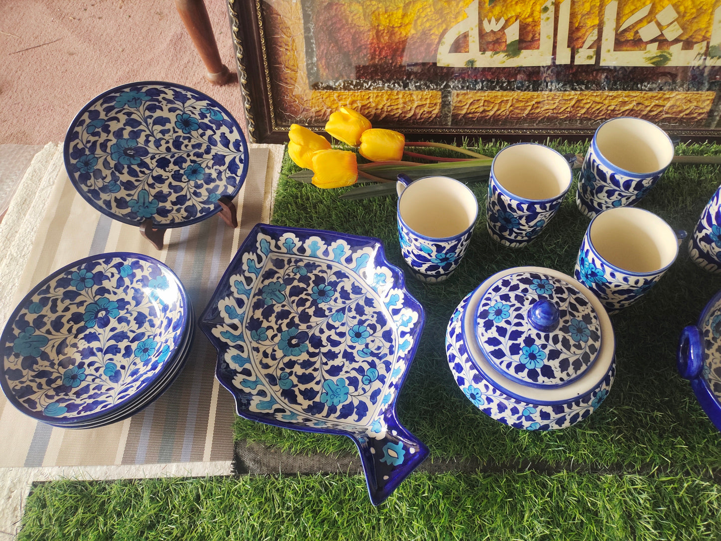 Ceramic Handmade Dinner Set | Multan Design | Quantity 21 Pcs | Bundle Deals
