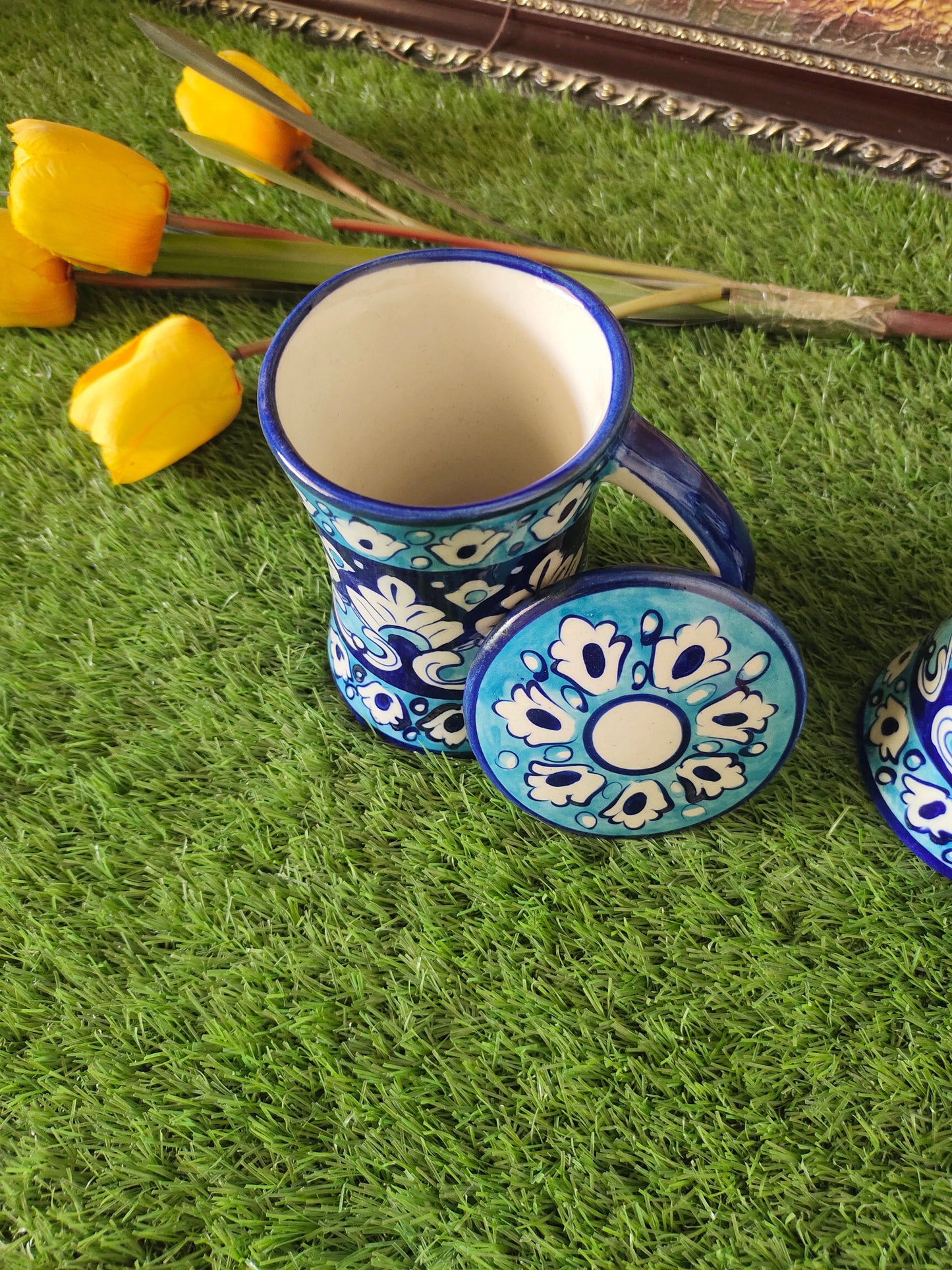 Ceramic Handmade Tea | Coffee | Juice Mug with Cover