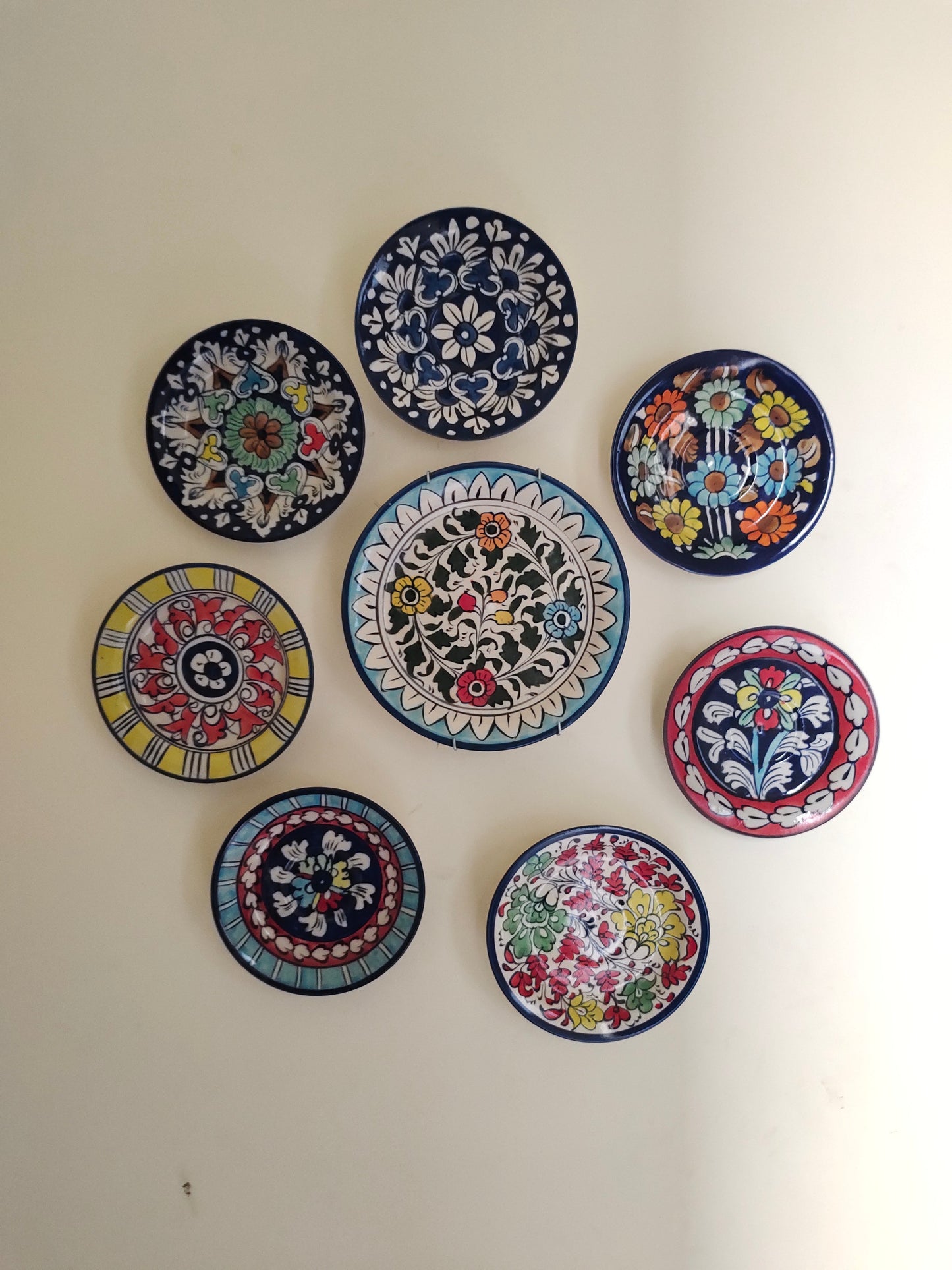 Ceramic Handmade Wall Hanging Art | Wall Art | 8 Pcs Set