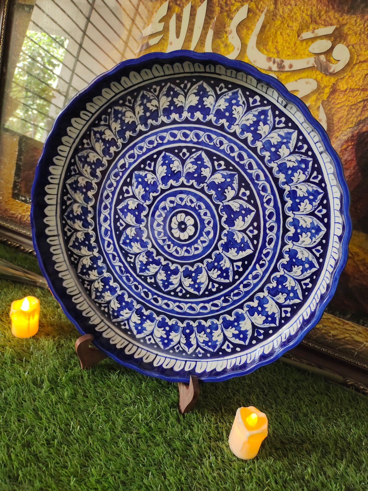 Ceramic Handmade Pizza Platter Large Dish | Size 15 inch