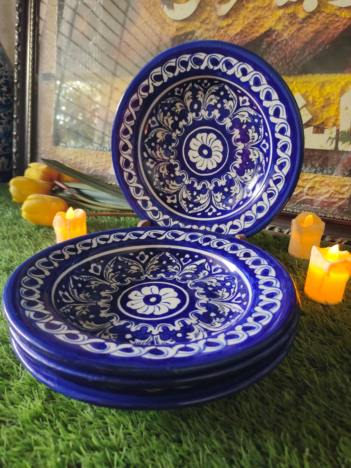 Ceramic Handmade Deep Plates | Size 09 inch | Design Ghauri