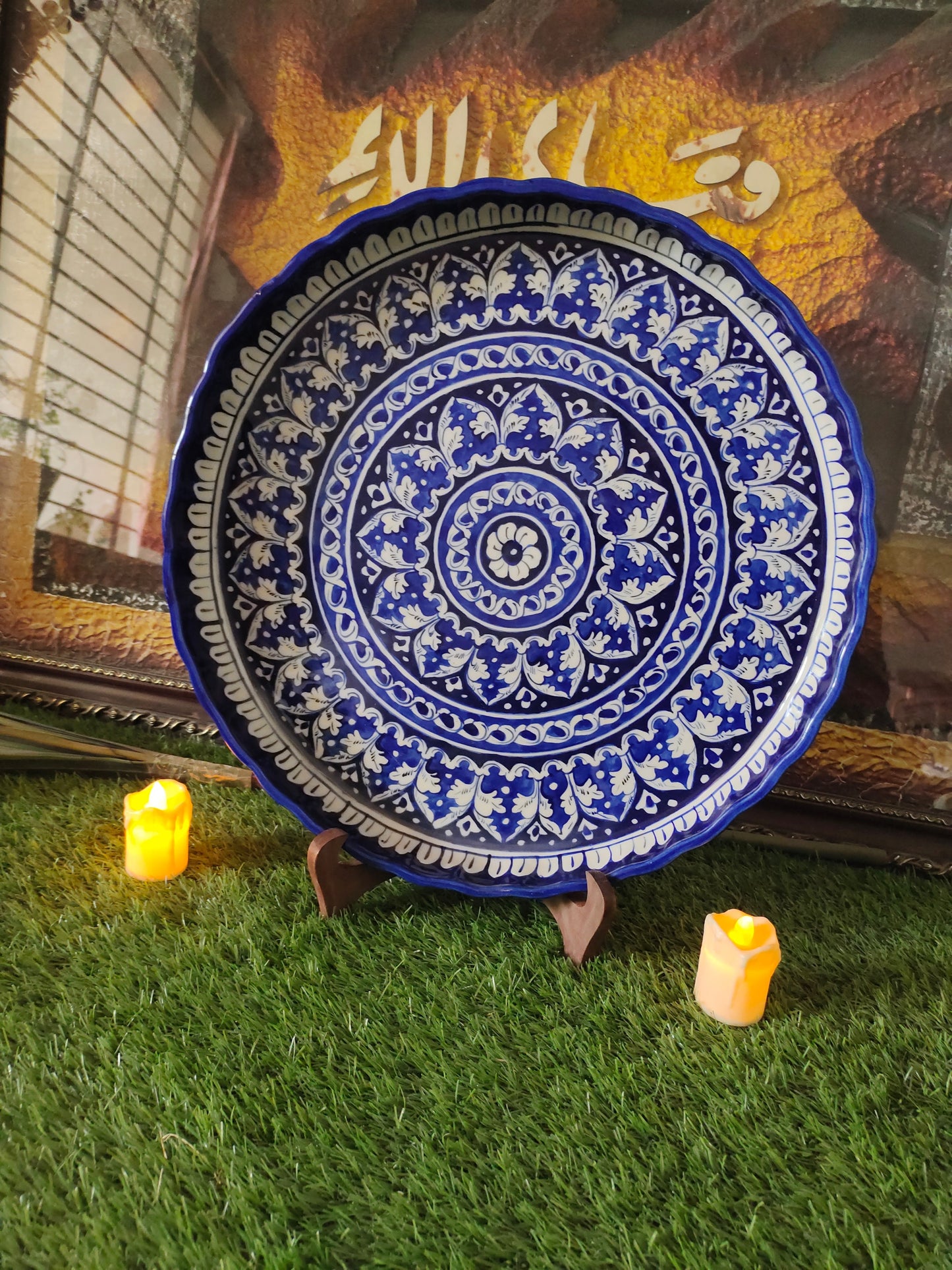 Ceramic Handmade Pizza Platter Large Dish | Size 15 inch