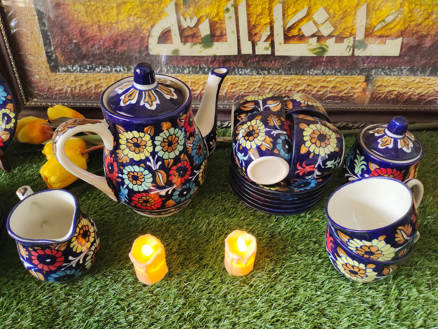 Ceramic Handmade Tea Set Qty 15 Pcs | J Design