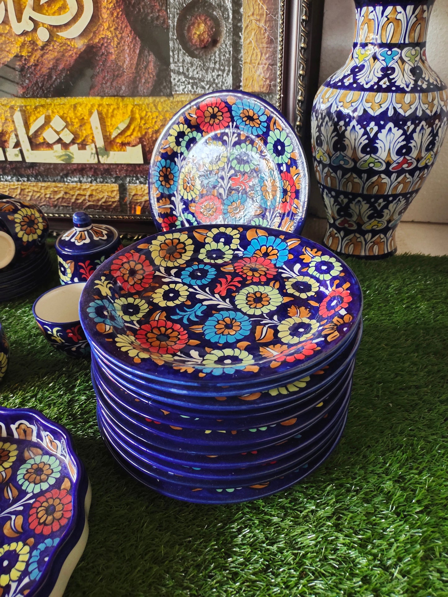 Ceramic Customized Dinner Set Handmade | 12 Person Servings | J Design | Total 56 pcs