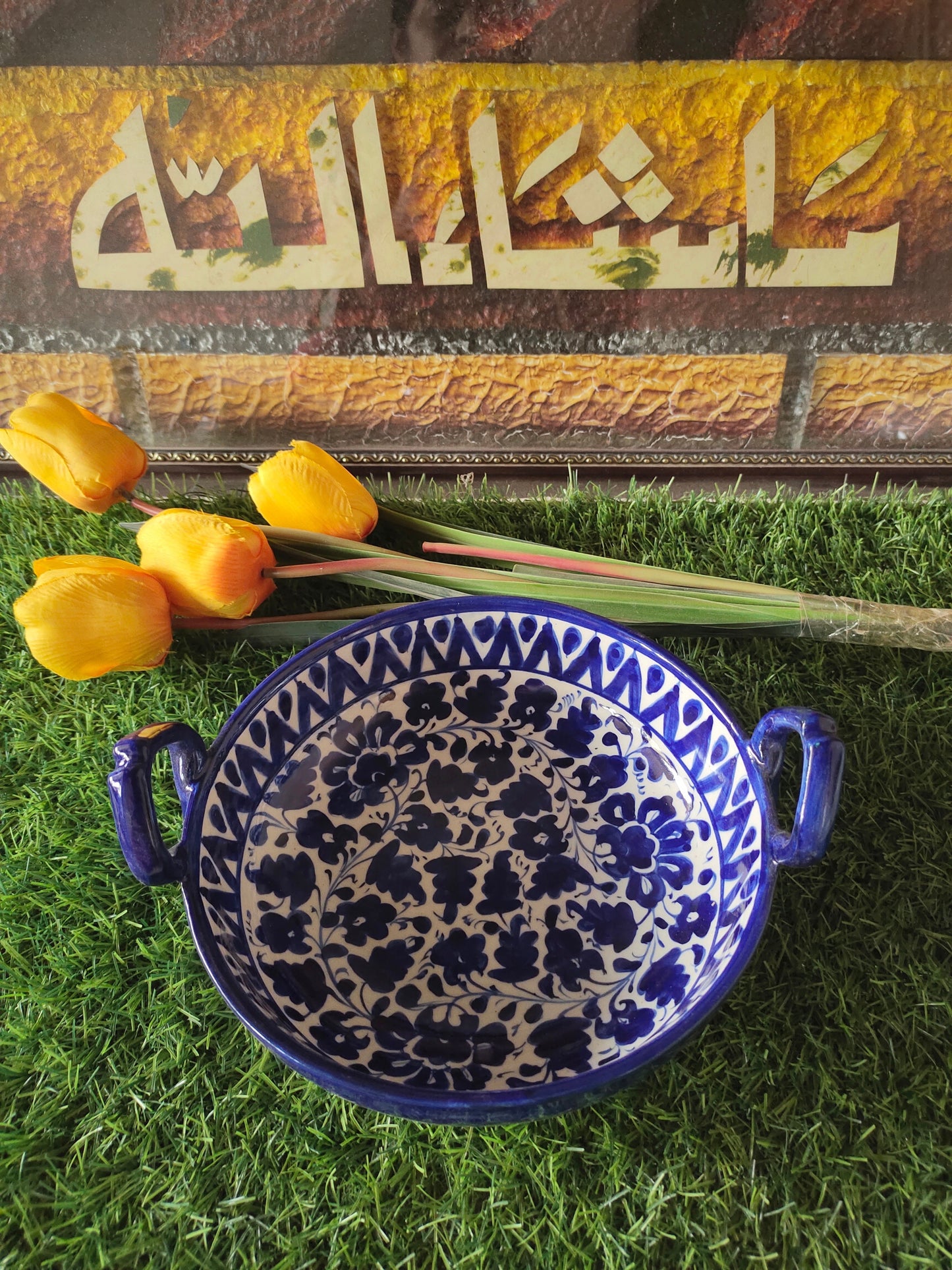 Ceramic Handmade Handle Karahi- Serena Design Customized | Serving Dish | Size 9 inch