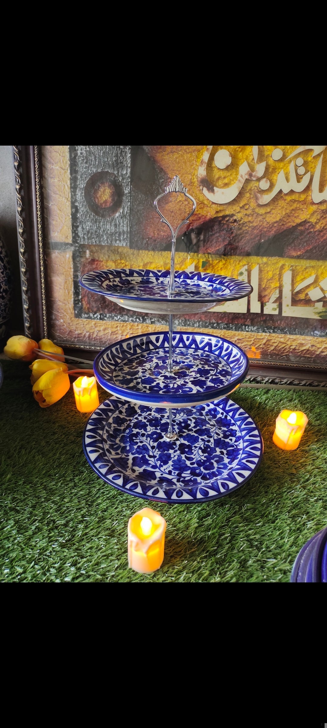 Ceramic Handmade Customized Dinner Set | 10 Men Set | Sareena Design | 65 Pcs