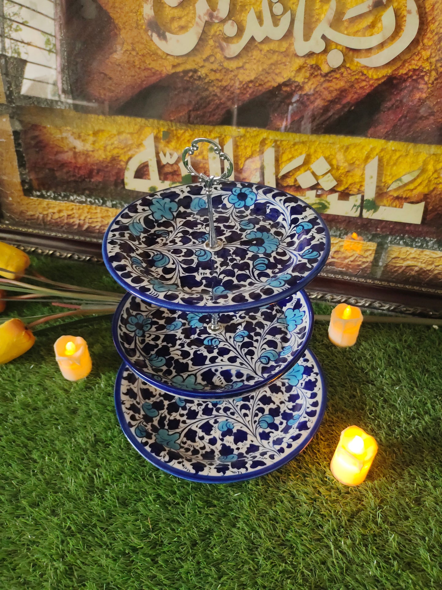Ceramic Handmade Customized 3 Tires Cake Set | Multani Design