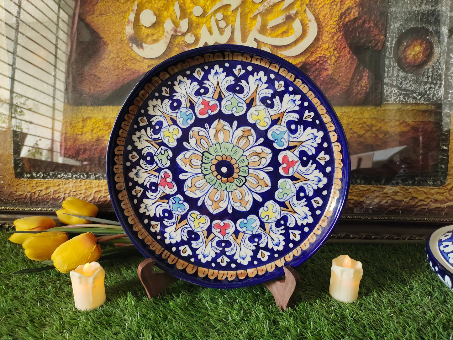 Ceramic Handmade Pizza Platter Dish | Size 12 inch | TRD Multi Design