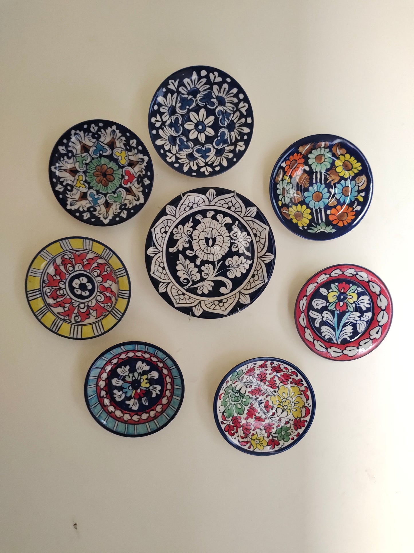 Ceramic Handmade Wall Hanging Art | Wall Art | 8 Pcs Set