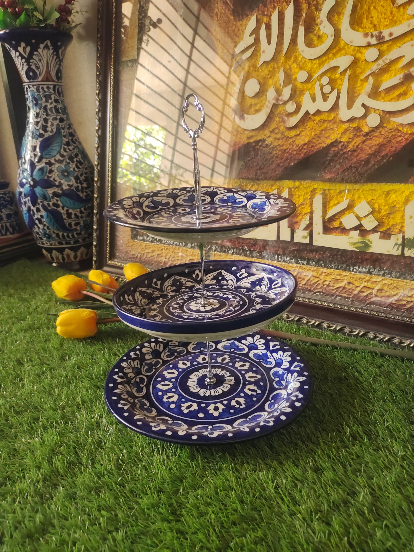 Ceramic Handmade 3 Tires Cake Set | Organizer |