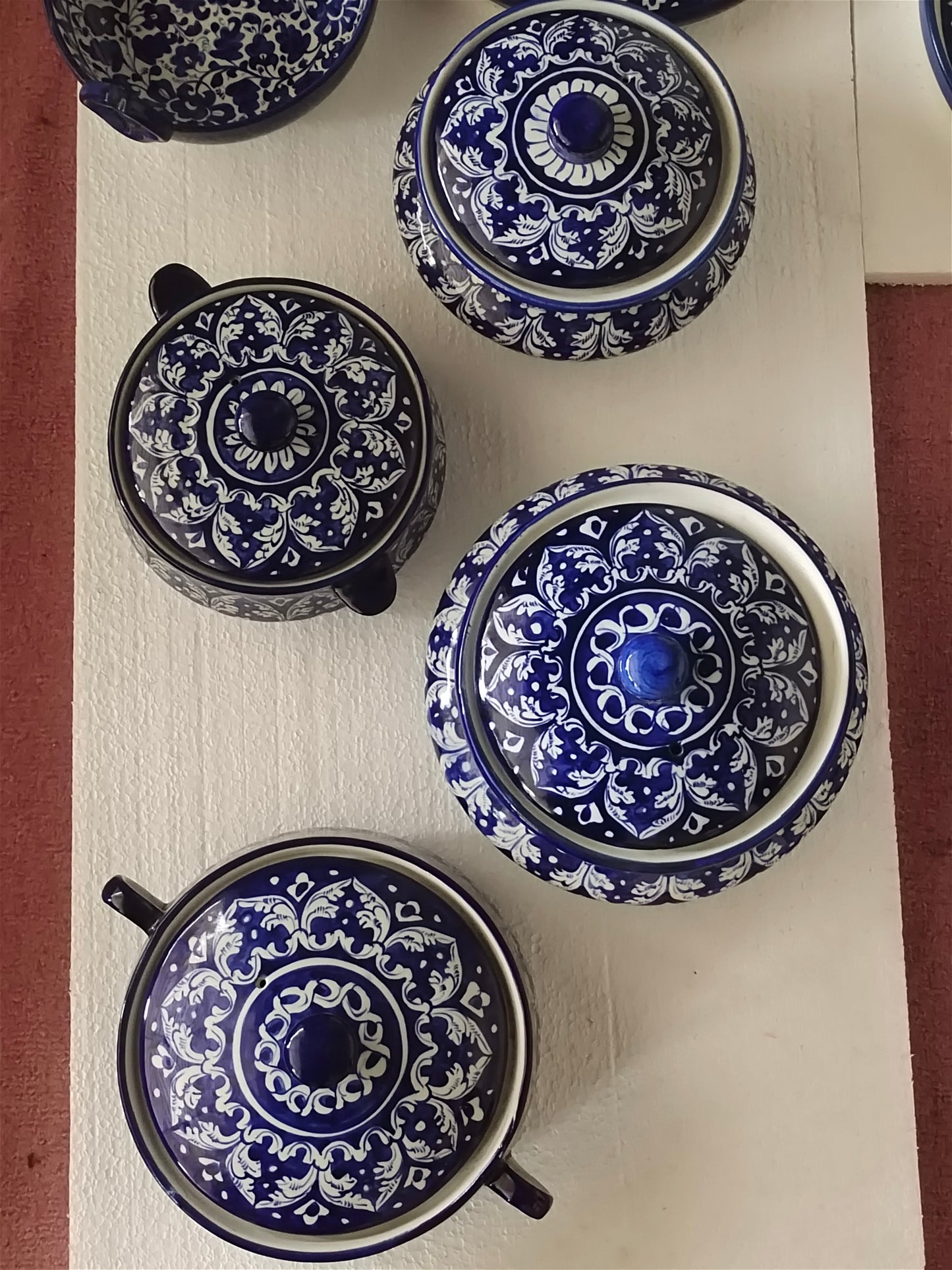 Ceramic Handmade Handies & Pots with Cover - Large Size 8 inch