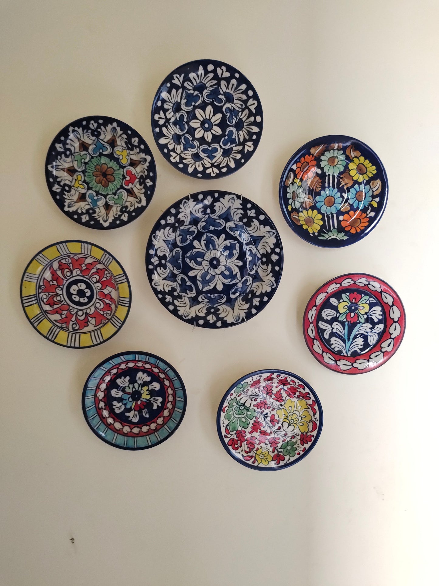 Ceramic Handmade Wall Hanging Art | Wall Art | 8 Pcs Set