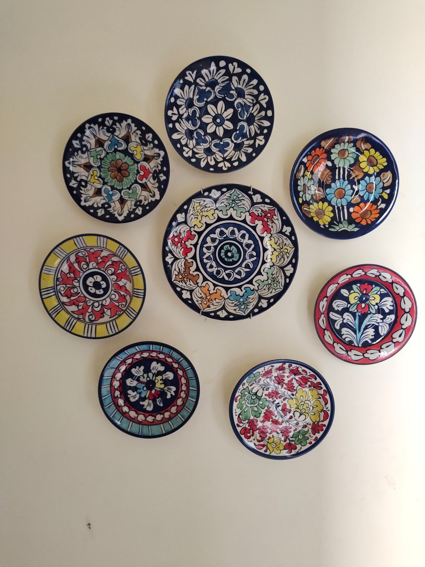 Ceramic Handmade Wall Hanging Art | Wall Art | 8 Pcs Set