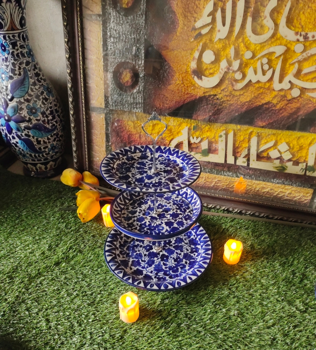 Ceramic Handmade Customized Dinner Set | 10 Men Set | Sareena Design | 65 Pcs